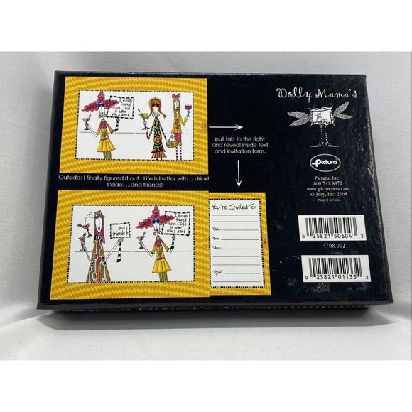 Dolly Mama Funny Party Cards 8pk Slides Theme w/ Envelopes NEW - Picture 2 of 3